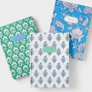 Roller Rabbit x Target - set of 3 Patterned Notebooks - Blue, Green, White - NWT